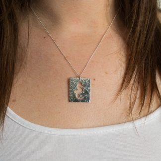 Seahorse Pendant on neck – Fragment Designs