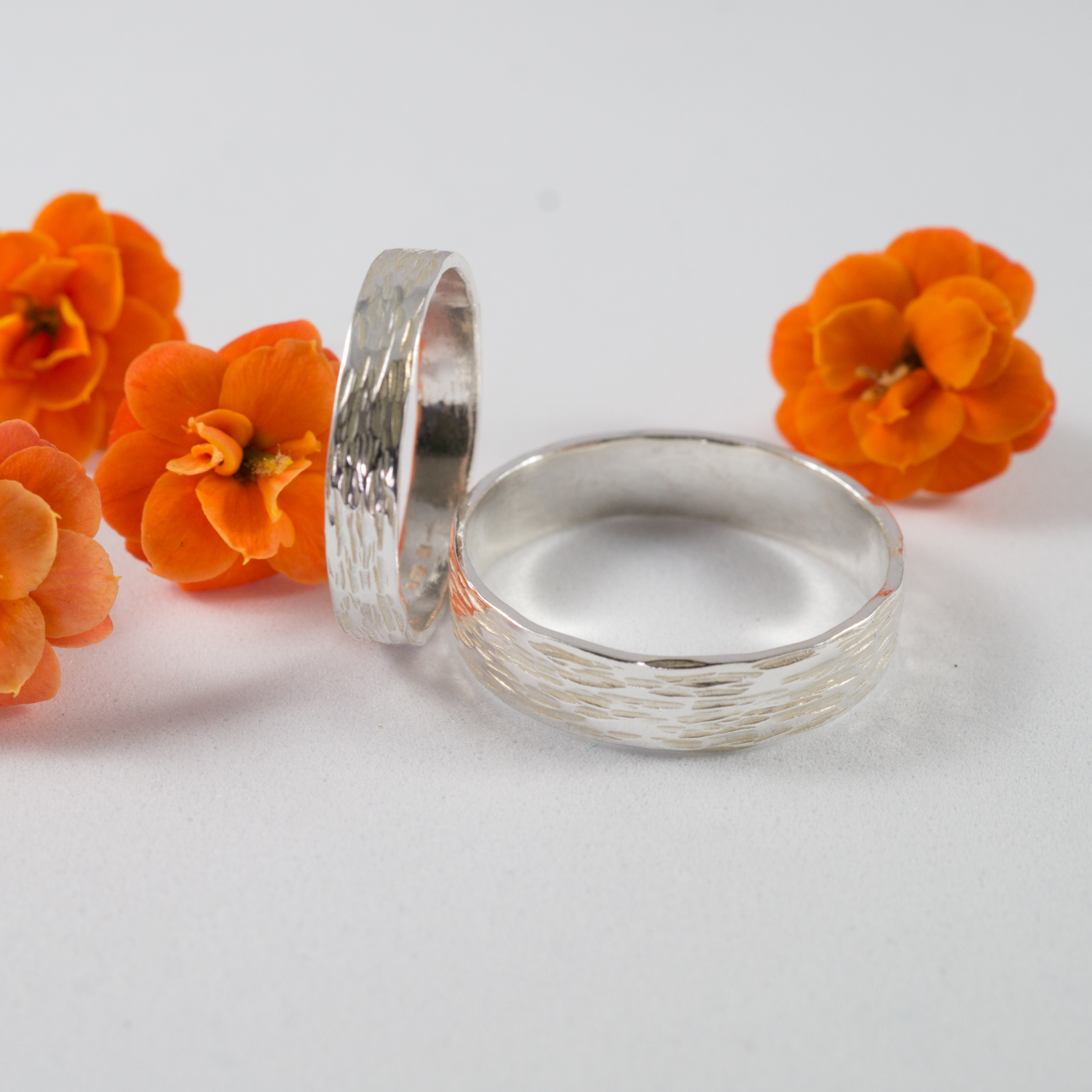 Eco Silver Ripple Effect Wedding Rings – Fragment Designs Jewellery