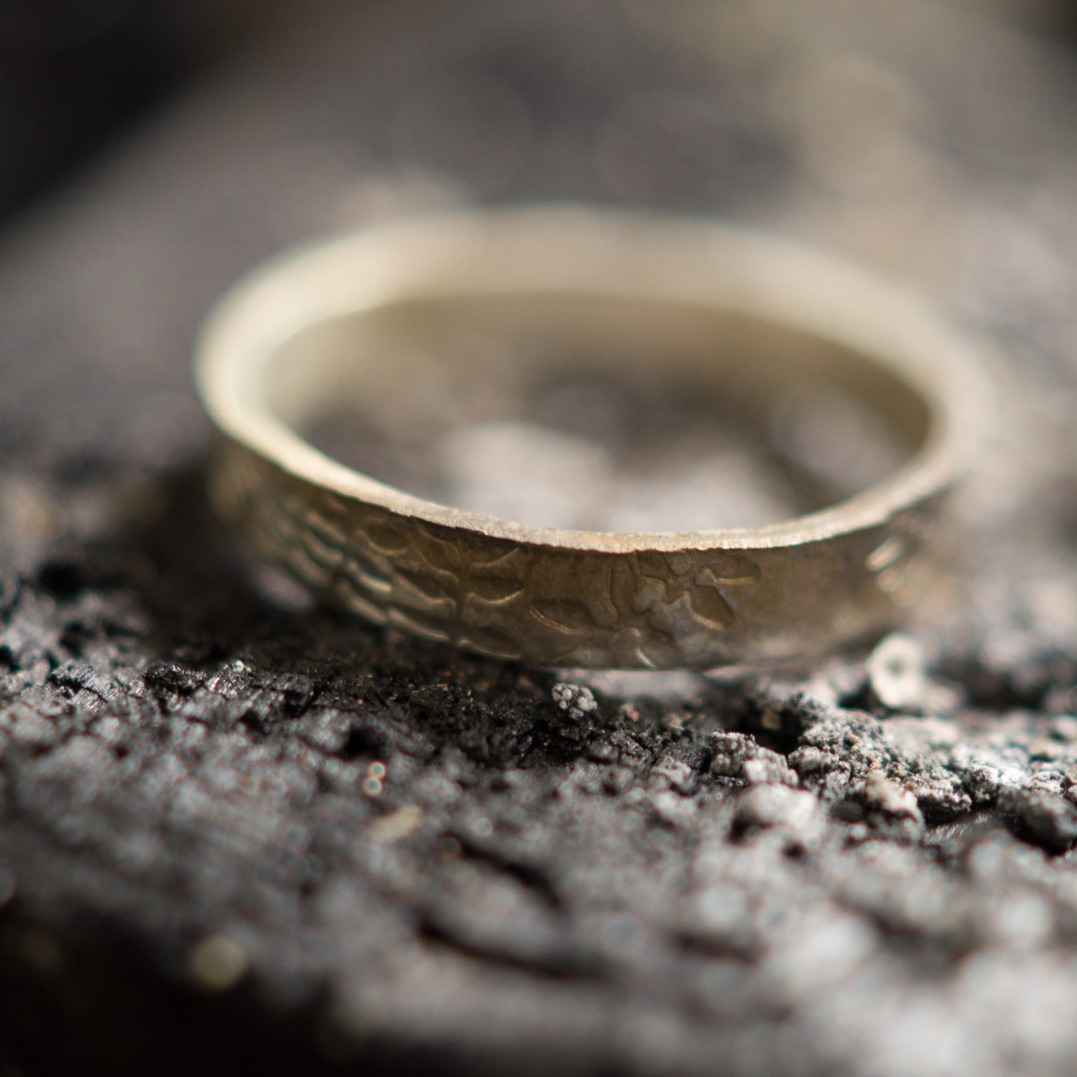 White Gold Botanical Wedding Ring, Choose from Ash, Cedar, Fern, Grape ...